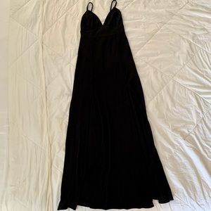 Solemio Los Angeles Black Slit Dress